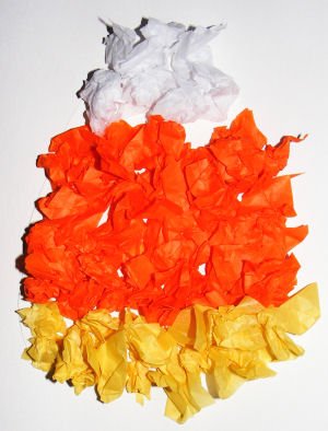 Candy Corn Tissue Paper Collage