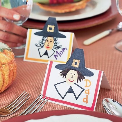 Pilgrim Place Cards Table Decoration