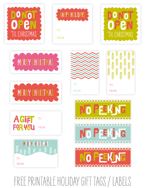 Free Printable Holiday Gift Tags