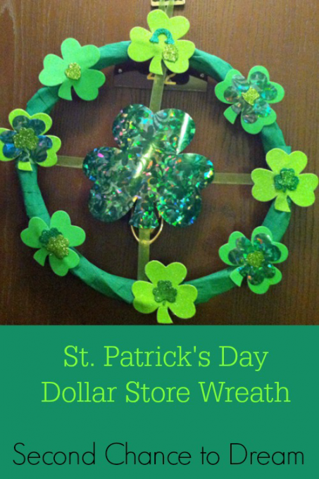 St Patricks' Day Dollar Store Wreath