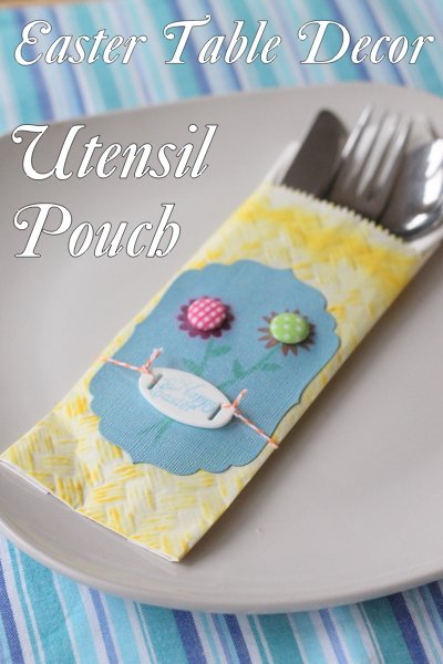 Easter Table Decor Utensil Pouch