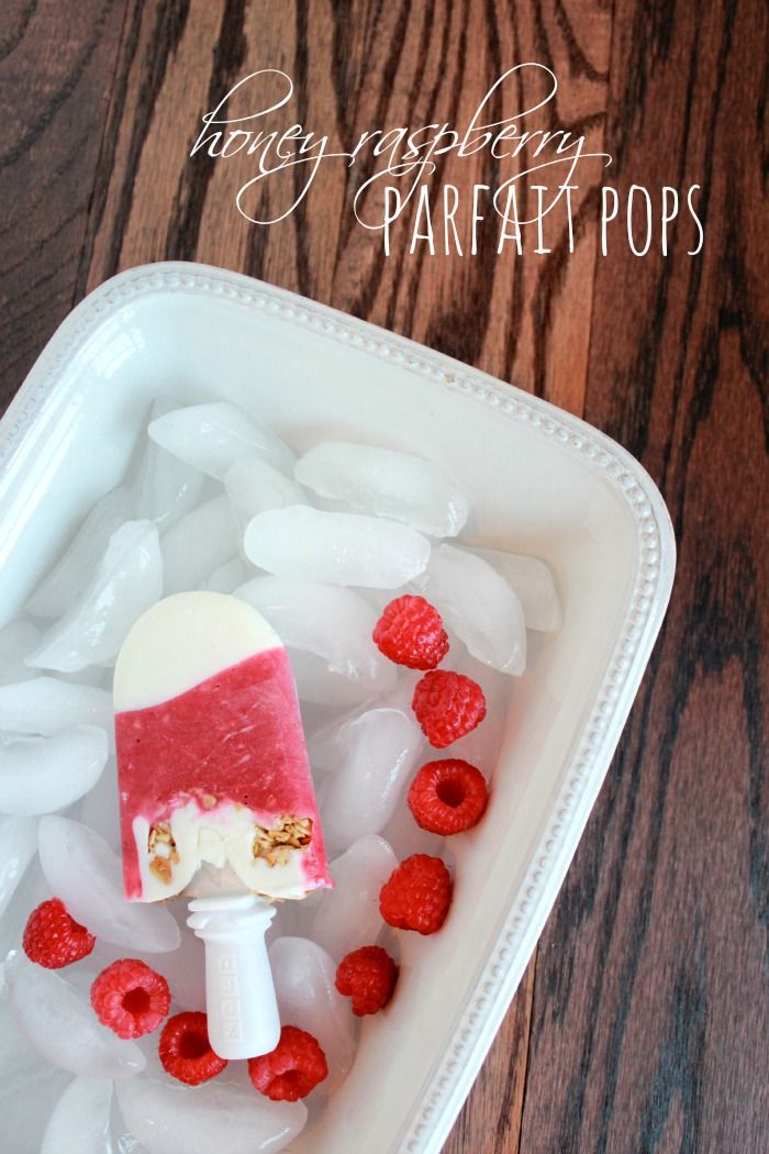 Honey Raspberry Parfait Pops