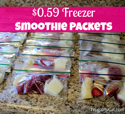 $0.59 Freezer Smoothie Packs. Cheap and Easy Smoothies! #frugal