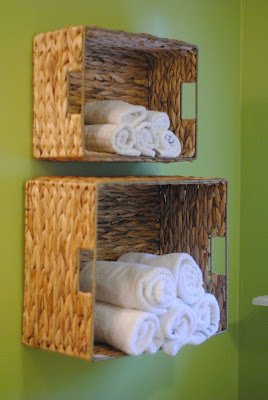 Easy Bathroom Towel Storage Idea