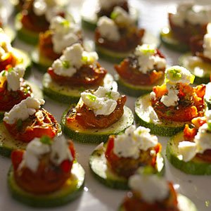 Crunchy Zucchini Rounds With Sun-Dried Tomatoes and Goat Cheese Recipe