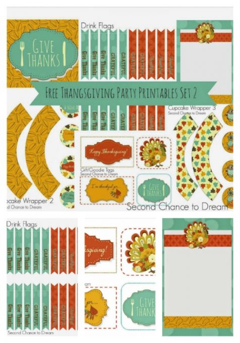 Second Chance to Dream: Free Thanksgiving Party Printables Set 2 #Thanksgiving #partyprintables