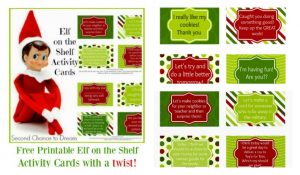 Second Chance to Dream: Elf on the Shelf Activity Cards with a twist. #ElfontheShelf #Christmas #traditions