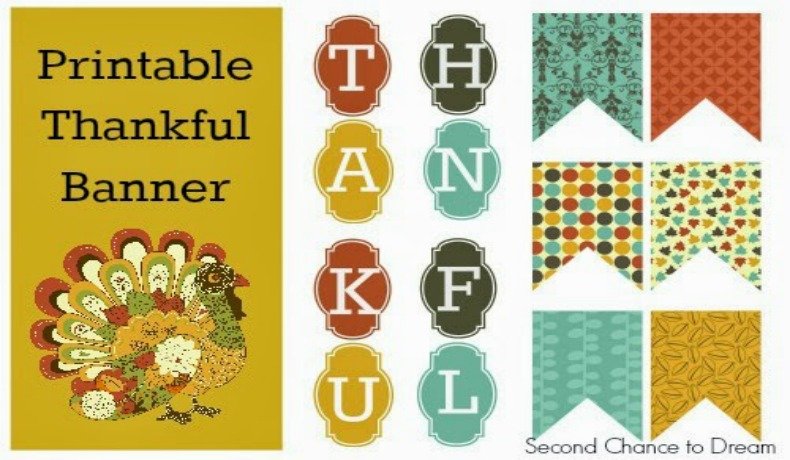 Second Chance to Dream: Printable Thankful Banner #Thanksgiving