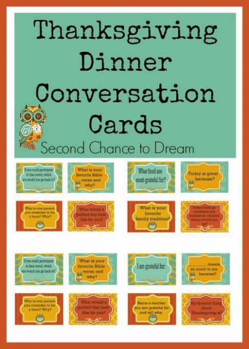 Second Chance to Dream: Thanksgiving Dinner Conversation Cards