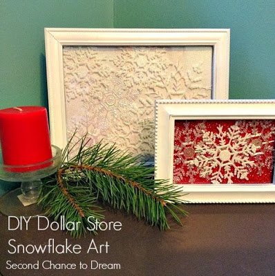 Dollar Store Snowflake art Second Chance to Dream DIY Dollar Store Snowflake Decor