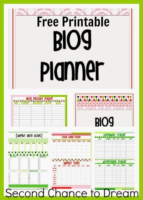 Second Chance to Dream Free Printable Blog Planner #freeprintables #organization