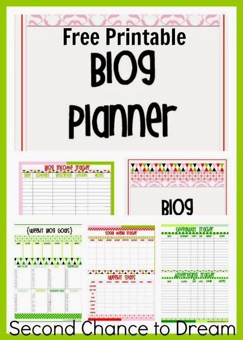 Second Chance to Dream Free Printable Blog Planner #freeprintables #organization