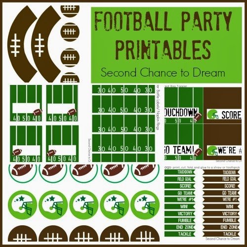 Second Chance to Dream Football Party Printables #superbowl #birthdayparty #party #tailgate