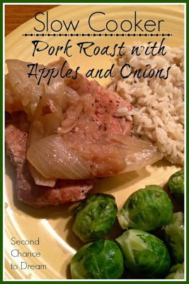 Second Chance to Dream Slow Cooker Pork Roast with Apple & Onions #eMeals