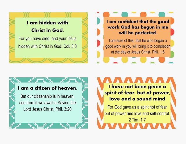 Second Chance to Dream: Who I am in Christ Scripture Cards #whoIaminChrist #freeprintables