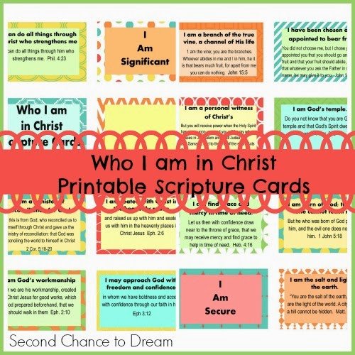 Second Chance to Dream Who I am in Christ Scripture Cards #scripturecards