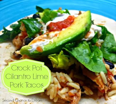 Second Chance to Dream Crock Pot Cilantro Lime Pork Tacos #crockpot #slowcooker #recipe