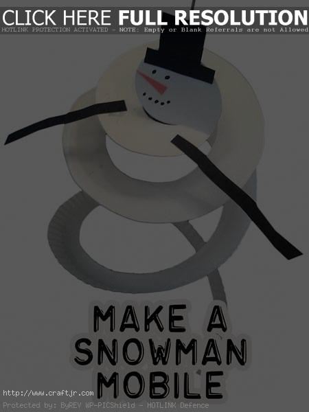paper plate snowman craft Snowman Mobile Craft from a Paper Plate