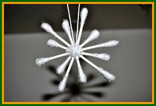 Snowflake Crafts for Kids - QTip Snowflake