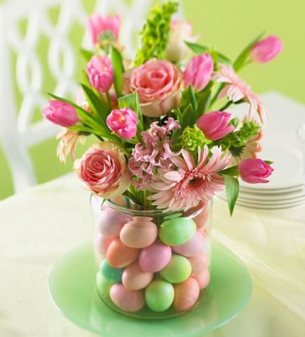 44 Bright and Easy Spring Centerpieces  Add pretty spring flair to your home with our ideas for centerpieces, table settings, door decorations, Easter egg displays and more.