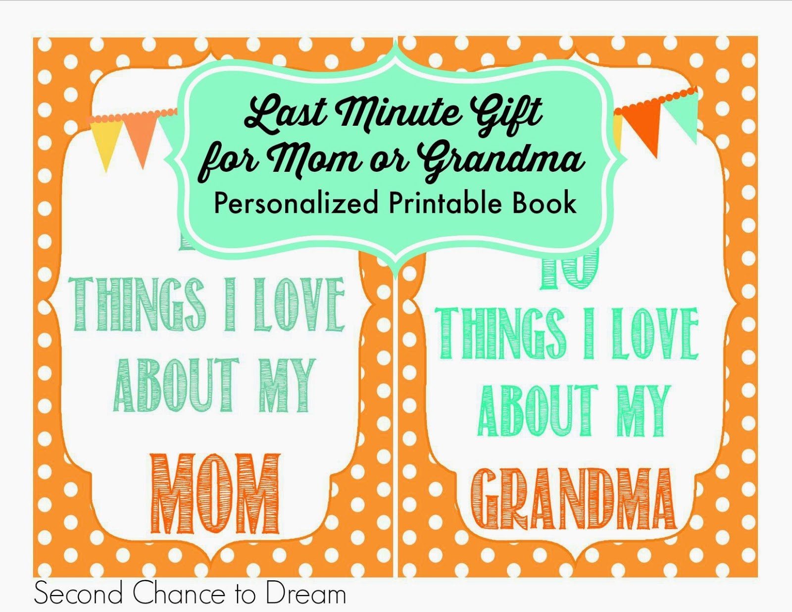 Second Chance to Dream: Printable Gift Book for Mom or Grandma #mothersday 