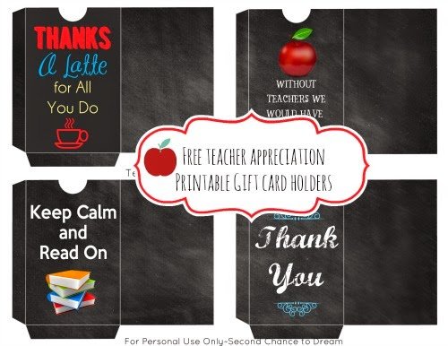 Second Chance to Dream: Teacher Appreciation Gift Card Holders #teacherappreciation