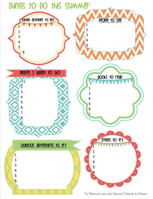 Second Chance to Dream: Summer Goal Setting Printable #goalsetting #summer Be intentional with your summer
