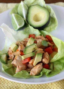 Chicken Fajita Lettuce Wraps...love the Spanish twist on lettuce wraps, which are usually Asian. Delicious!