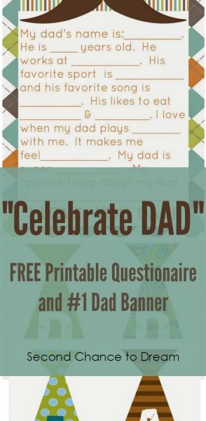 Second Chance to Dream: Celebrate Dad with these FREE Printables #FathersDay #Dad