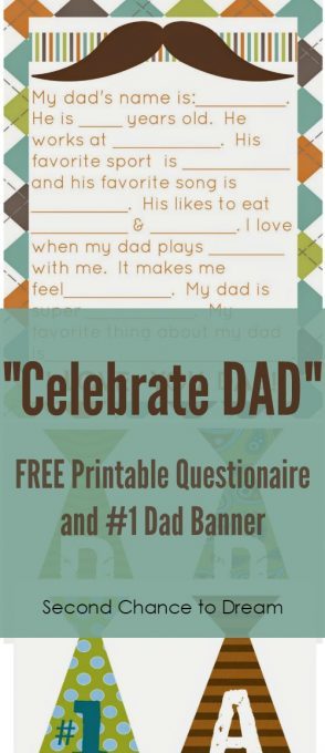 Second Chance to Dream: Celebrate Dad with these FREE Printables #FathersDay #Dad