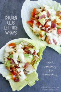 Chicken Club Lettuce Wraps with Creamy Dijon Dressing