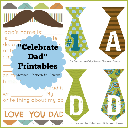 Second Chance to Dream: "Celebrate Dad" Printables #freeprintables #fathersday