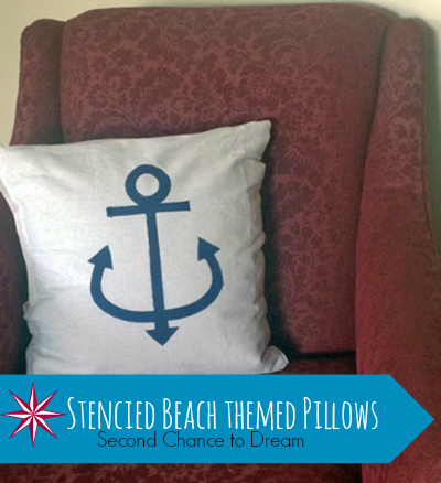 Second Chance to Dream: Stenciled Beach Theme Pillows