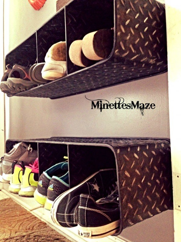 shoe storage ideas - metal cubby shelf for shoes, Minette's Maze