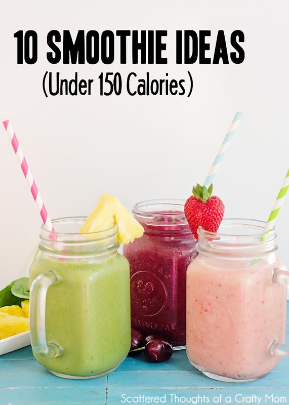 10 Satisfying Smoothie Recipes and Ideas under 150 calories.