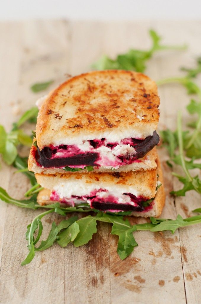 Beet, Goat Cheese & Arugula Grilled Cheese. Use Udi's GF Bread!