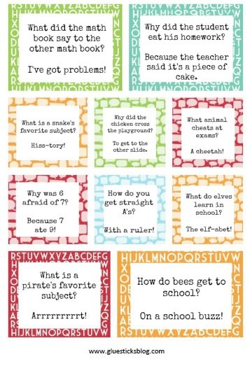 printable lunch box notes