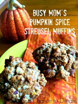 Second Chance to Dream: Busy Mom's Pumpkin Spice Streusel Muffins