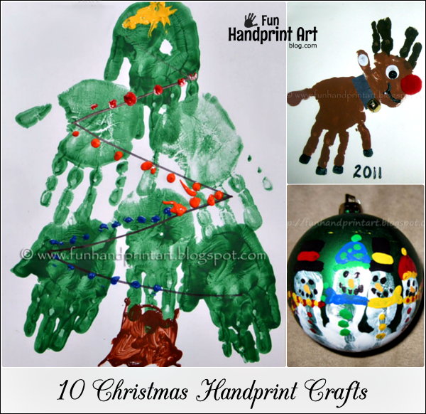 10 different handprint crafts for Christmas