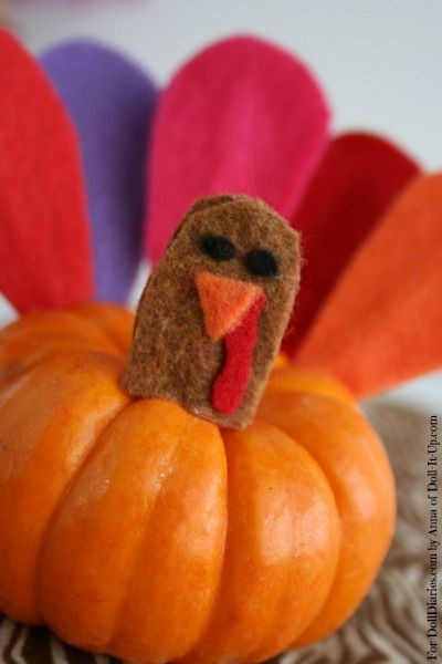 Doll Craft-Make a Turkey Pumpkin