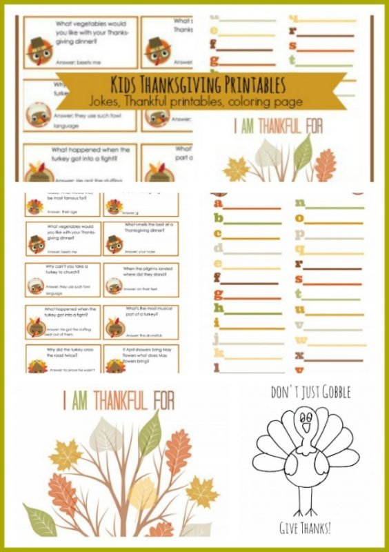 Barb Camp - Kids Thanksgiving Printables