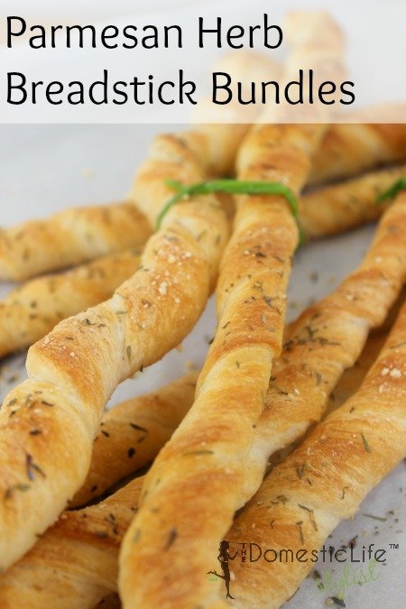 Parmesan Herb Bread stick bundles. Made with 5 simple ingredients. 
