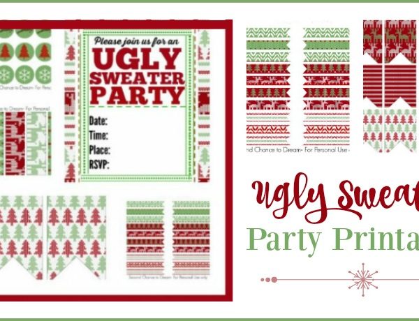 Second Chance to Dream; Ugley Sweater or Woodland Party Printables #uglysweater