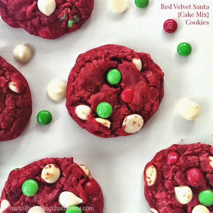 Red Velvet Santa {Cake Mix} Cookies – The Baking ChocolaTess