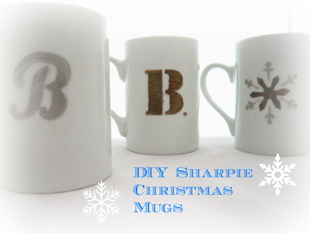 DIY Sharpie Christmas Mugs