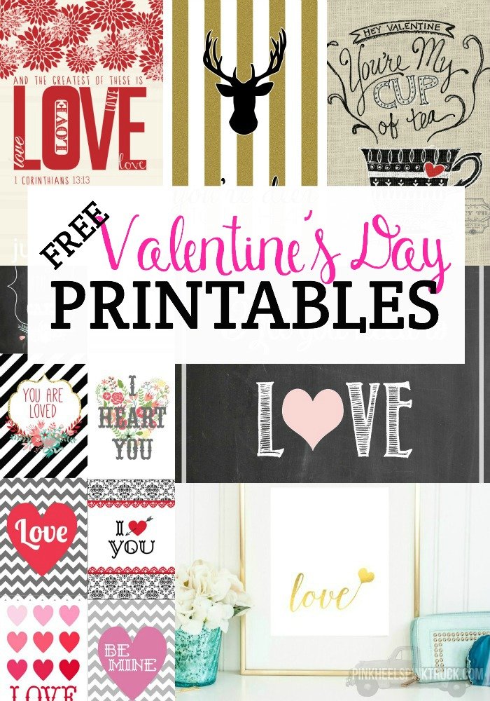 This round-up of Free Valentine's Day Printables is surely going to make you swoon! Print your favorite out and gift it to one of your loved ones! Or to yourself in a new frame!
