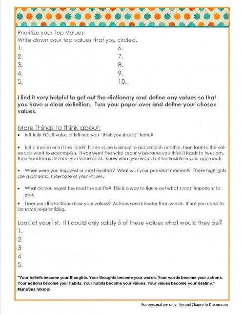What I value most in my life pg 2