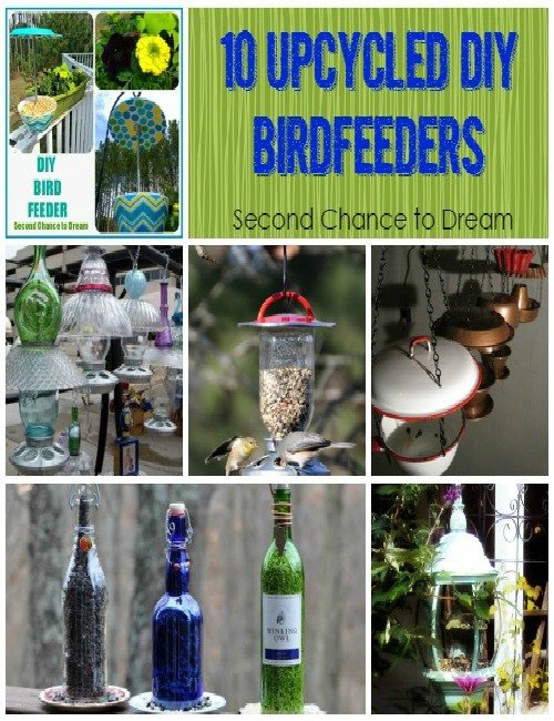 Second Chance to Dream: 10 Upcycled DIY Birdfeeders #birdfeeders #upcycle