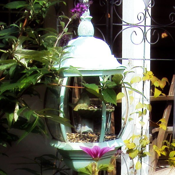 repurpose an old light fixture, gardening, repurposing upcycling