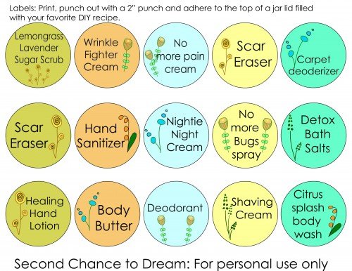 Second Chance to Dream: Essential Oil labels